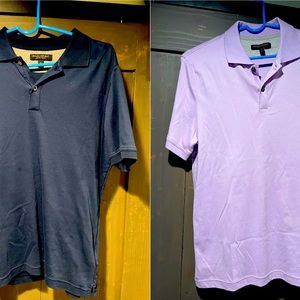TWO banana republic men’s polo shirts - mediums - one lilac and one navy